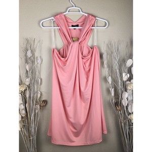 NWT Suzanne Betro Womens 3XL Light Pink Tie-Collar Sleeveless Shift Dress